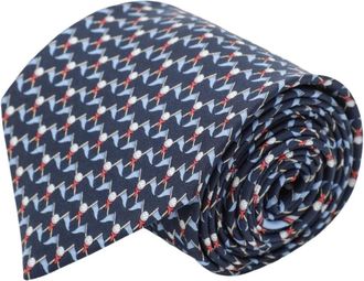 Ferragamo Heren, Accessoires, Blauw, Maat: ONE Size Zijde