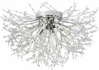 Trade Shop Trade Shop Traesio - Trade Shop - Lampadario Soffitto Plafoniera Argento Moderna Cristalli Fuochi Artificio G9 Pn-13a