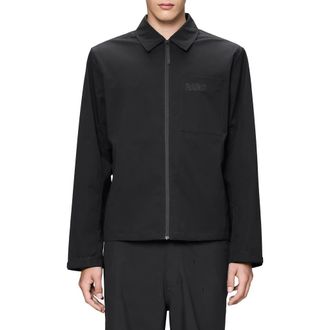 Rains Mito Water Repellent Overshirt in Black at Nordstrom, Size X-Large