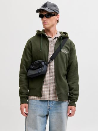 Jack & Jones Kapuzensweatjacke JACK & JONES JJMAKOTO SWEAT ZIP HOOD, Herren, Gr. M, duffel bag, angeraute Sweatware, Obermaterial: 80% Baumwolle, 20% Polyester, be