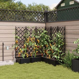 Berkfield Home Garden Planters with Water Irrigation System 5 pcs Black