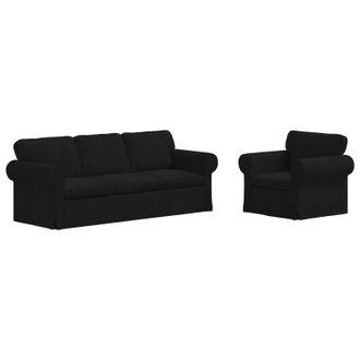 vidaXL Juego De Sof&aacute; 2 Uds. Negro Tela Vidaxl