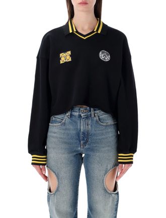 Off-white Cropped Polo Fleece Logo Top