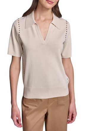 Karl Lagerfeld Stud Detail Sweater in Cartouche at Nordstrom, Size X-Small
