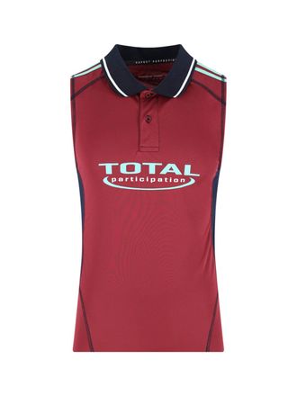 Martine Rose Red Shrunken Fit Polo Football Vest
