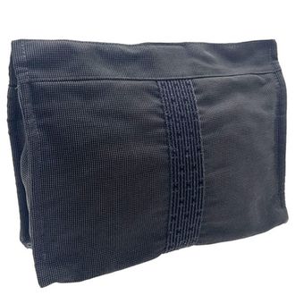 Herm&egrave;s Gray Nylon Canvas Clutch Bag Pouch (Pre-Owned)