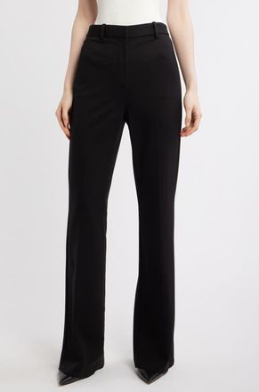 Theory Demetria High Waist Flare Leg Pants in Black at Nordstrom, Size 00