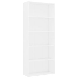 vidaXL Vidaxl - Estanter&iacute;a De 5 Niveles Madera Contrachapada Blanca 80x30x189cm