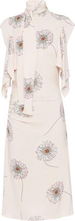 Prada Cameo printed midi dress - women - Viscose - 40 - Neutrals