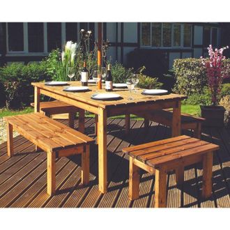 Charles Taylor Trading Charles Taylor Eight Seater Rectangular Table Set (with form benches)