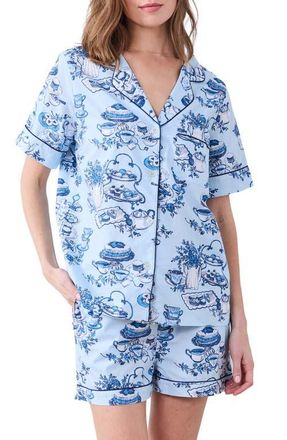 Printfresh Short Organic Cotton Pajamas Set in Notting Hill Blue at Nordstrom, Size X-Small