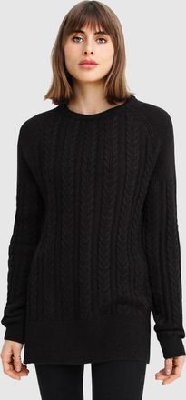 Belle & Bloom At Last Cable Knit Jumper With Slit