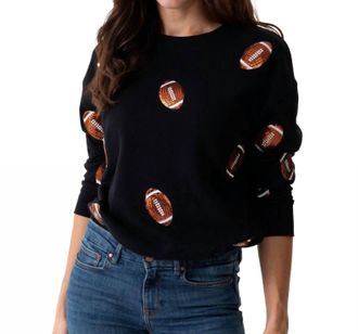 Shiraleah Sequin Football Sweatshirt In Black