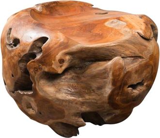 Wanda Collection Puf raíz de teca maciza