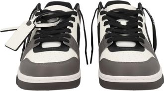 Off-white Out Of Office Monochrome Overlays Tag Leather Sneakers