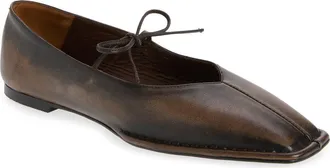 Alohas Sway Square Toe Ballet Flat in Vintage Effect Brown at Nordstrom, Size 42