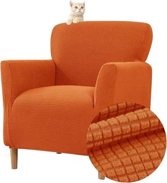 OEM Fundas Para Sof&aacute;s: Funda Extensible Para Sill&oacute;n Individual, Funda Para Sill&oacute;n Chesterfield, Sill&oacute;n Tipo Tonneau, Sof&aacute; (naranja)