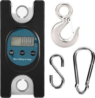 OEM B&aacute;scula Colgante Para Gr&uacute;a El&eacute;ctrica Industrial Con Pantalla Lcd, 200 Kg, 440,9 Lb, Gancho De Horquilla De Acero Inoxidable, Rodamiento De 2 T, Gancho