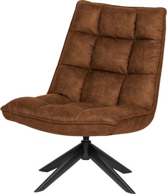 De Eekhoorn Drehbarer Design Sessel Jouko, Kunstleder Cognac