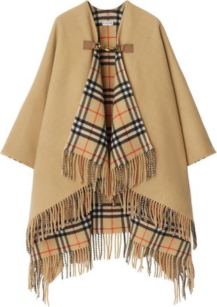 Burberry Check Wool Cape - Womens - Wool