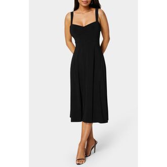 Bebe Sweetheart Fit and Flare Midi Dress in Black at Nordstrom Rack, Size X-Large