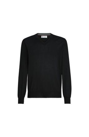Brunello Cucinelli Cashmere and silk lightweight sweater in Black at Nordstrom, Size 48 It