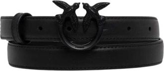 Pinko Damesriem Dunne Kleurvlakken Love Birds Leer - Dames - Riemen - Zwart - M - Leer - Accessoires