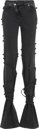 Alexander McQueen Zwarte Jeans voor Vrouwen Aw 24 - Dames - Flared Jeans - Zwart - W26 - Katoen - Jeans