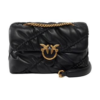 Pinko Love Puff Mini - Dames - Schoudertassen - Zwart - ONE Size - Leer - Tassen