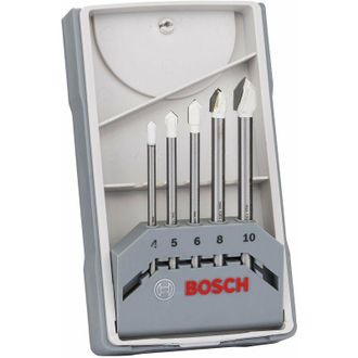 Bosch Professional Set da 5 Pezzi di punte per piastrelle Set CYL-9 SoftCeramic, per piastrelle di ceramica morbide, 4-10 mm, accessori trapani