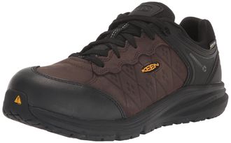 Keen Mens Vista Energy+ Low Composite Toe Waterproof Leather Industrial Work Sneakers, Coffee Bean/Black, 7.5 Wide