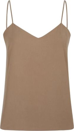 Max Mara Silk Canvas Top - Dames - Tops zonder mouwen - Bruin - M - Tops