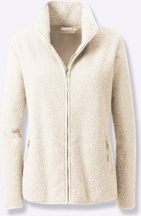 Casual Looks Fleecejacke CASUAL LOOKS, Damen, Gr. 36, beige (champagner), 100% Polyester, unifarben, Jacken Fleecejacke