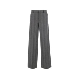 Pantaloni Torino Wijde broek - Dames - Broeken - Grijs - Maat: S Leer