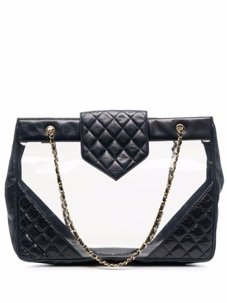 Chanel 2004 diamond-quilted beach bag - Blue