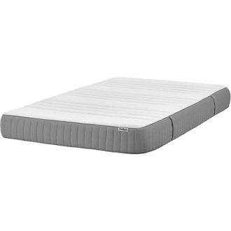 Beliani Latex Foam Mattress White and Grey EU Small Double Size Firm Zippered Removable Polyester Cover Bedroom Accessories FANTASY