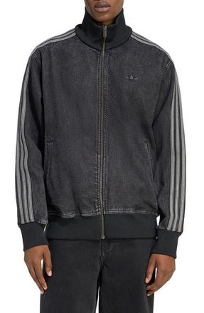 adidas Firebird Denim Track Jacket in True Black Denim at Nordstrom, Size Xx-Large