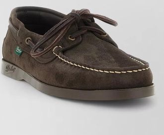 Paraboot barth suede boat loafer rubber sole