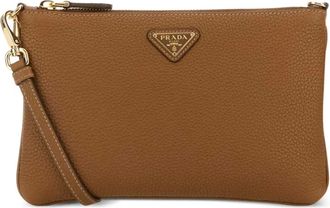 Prada Borsa a tracolla con logo - Marrone