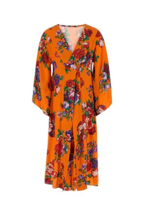 Moschino Multicolour V-Neck Floral Print Dress