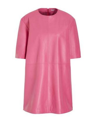 8 by YOOX LEATHER S/SLEEVE MINI DRESS