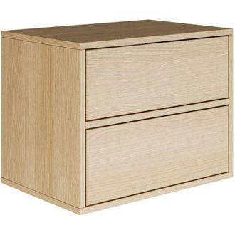 Selsey Selsey FRAMME - Comodino sospeso con 2 cassetti - effetto legno rovere - 50 cm