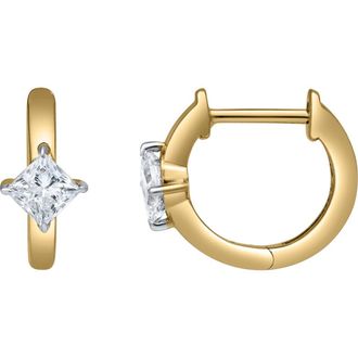 LuvMyJewelry Princess Charm 14K Gold Lab Grown Diamond Huggies - 0.75 ct in 14K Yellow Gold at Nordstrom