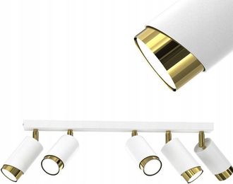 OEM Gratis. L&aacute;mpara De Techo Tira Led Orientable 5x Gu10 Ewilight Bisel Blanco