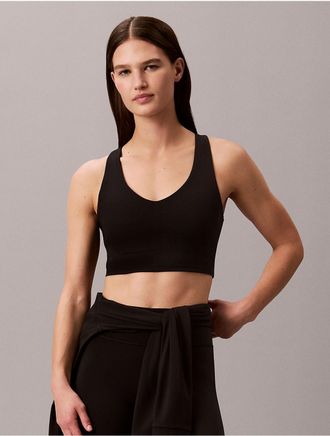 Calvin Klein Calvin Klein Womens Soft Sport Low Impact Bra Top - Black - XL