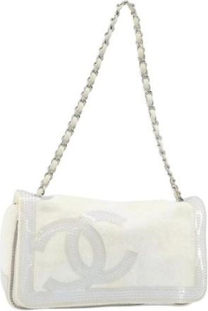 Chanel Pre-owned Shoulder Bags, female, White, Size: ONE SIZE Pre-owned Vintage Shoulder Bag