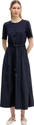 Oui Dames, Jurken, Blauw, Maat: XS Katoen