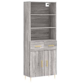 Berkfield Home Highboard Grey Sonoma 69.5x34x180 cm Engineered Wood
