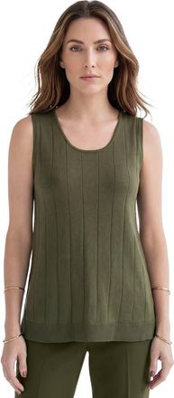 Roaman's Plus Size Drop Needle Tank Lightweight Sweater Knit in Dark Olive Green at Nordstrom, Size Medium