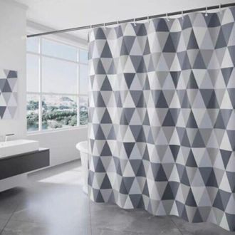 OEM Cortina De Ducha De 180 X 180 Cm, Triangular, Impermeable Y Antimoho, Con 12 Anillas, Apta Para Ba&ntilde;os